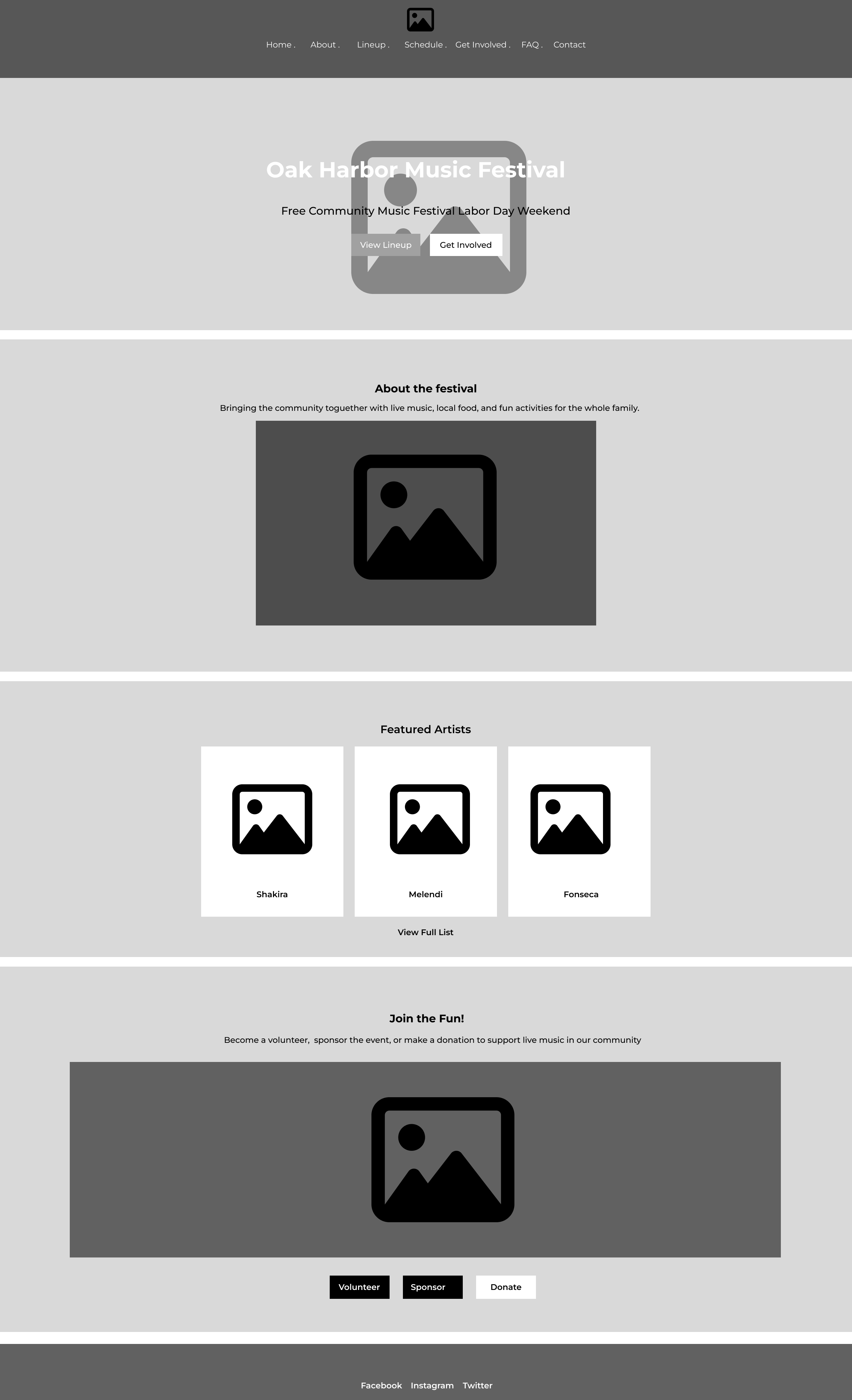 Homepage Wireframe